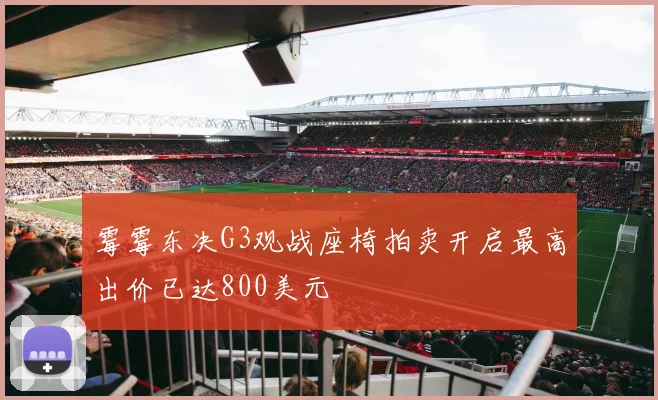 霉霉东决G3观战座椅拍卖开启最高出价已达800美元